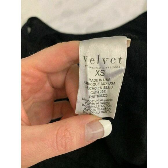 velvet graham spencer Womens Black Short Sleeve Cold Shouder Top T Shirt Xs - Picture 6 of 7